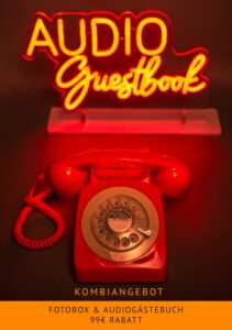 Von überall abrufbar Auf Bild 2 entdecken Sie die Freiheit des Zugriffs! Ihre Hochzeitserinnerungen sind nicht mehr an einen Ort gebunden – mit dem Audio Gästebuch können Sie von überall aus auf die herzerwärmenden Glückwünsche zugreifen. Ob am Strand, zu Hause oder im Urlaub, Ihre Liebe wird durch die persönlichen Audiobotschaften immer präsent sein.